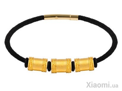 Золотой браслет Xiaomi LuckyME Gold  beads bracelet 17 см 2.1 г Black